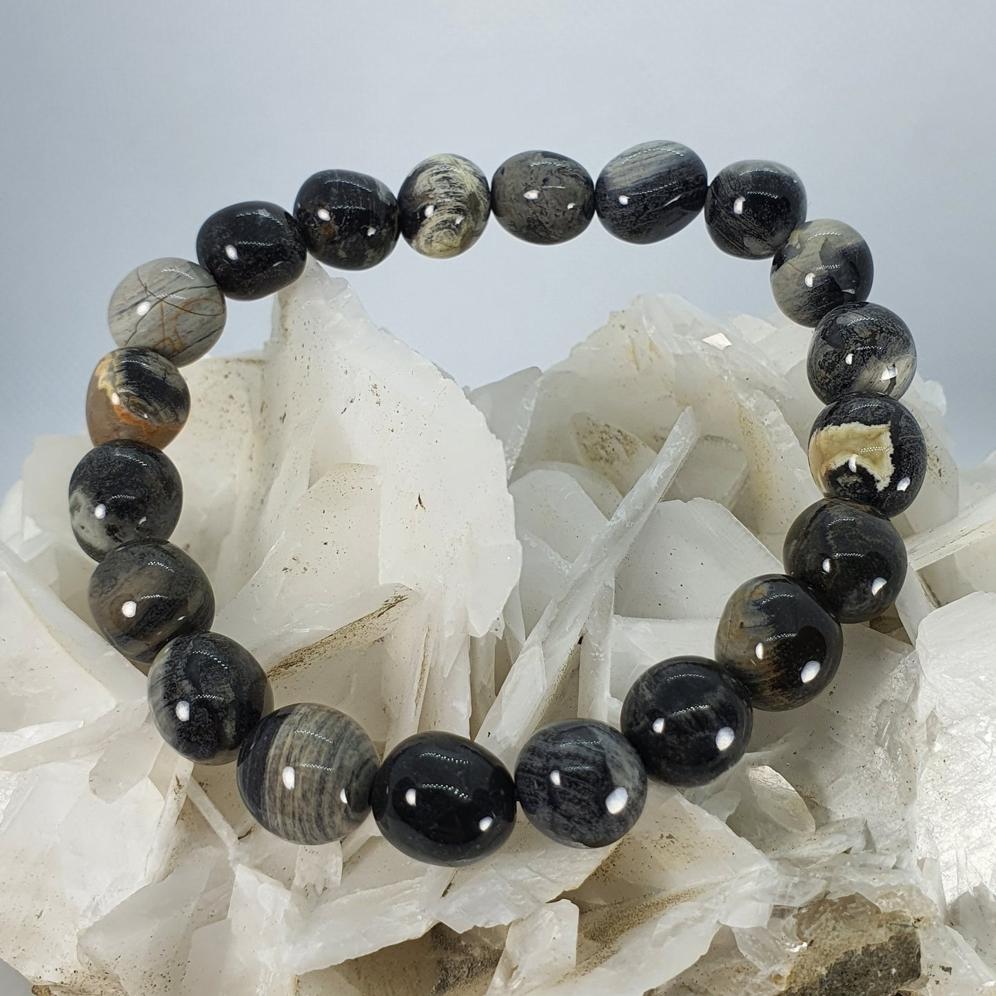 Crystals - Silver Leaf Jasper Bracelet