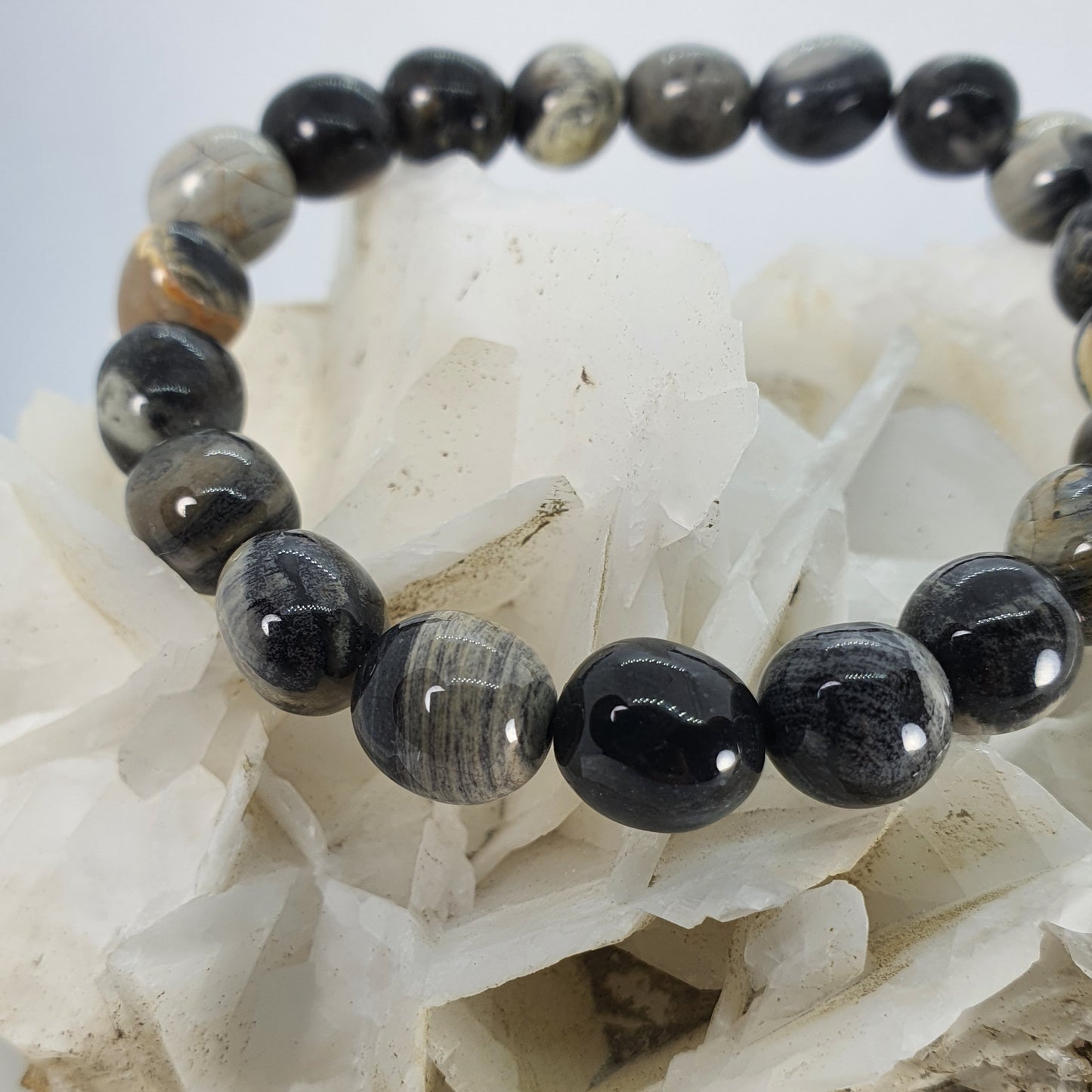 Crystals - Silver Leaf Jasper Bracelet
