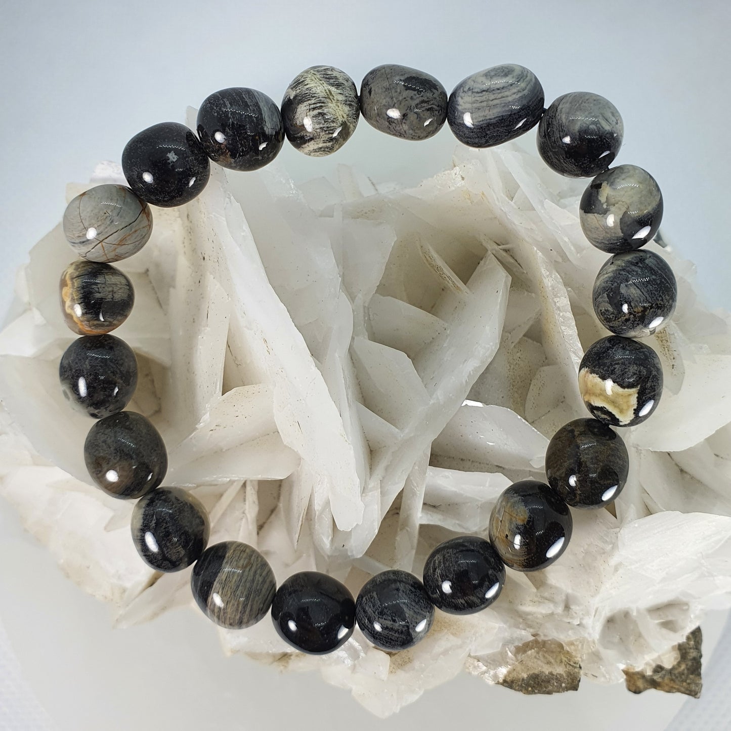 Crystals - Silver Leaf Jasper Bracelet