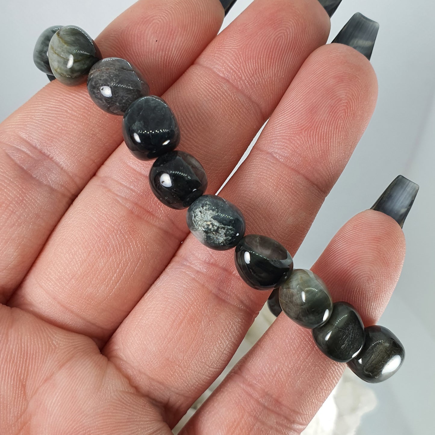 Crystals - Cat's Eye (Silver/Grey) Bracelet