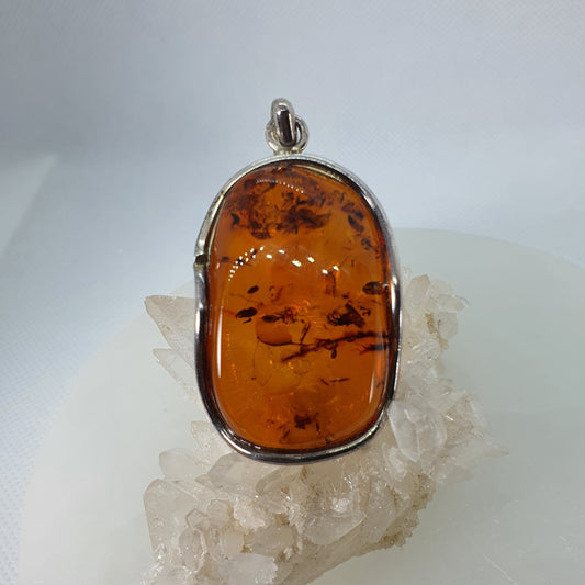 Crystals - Amber Pendant - Sterling Silver