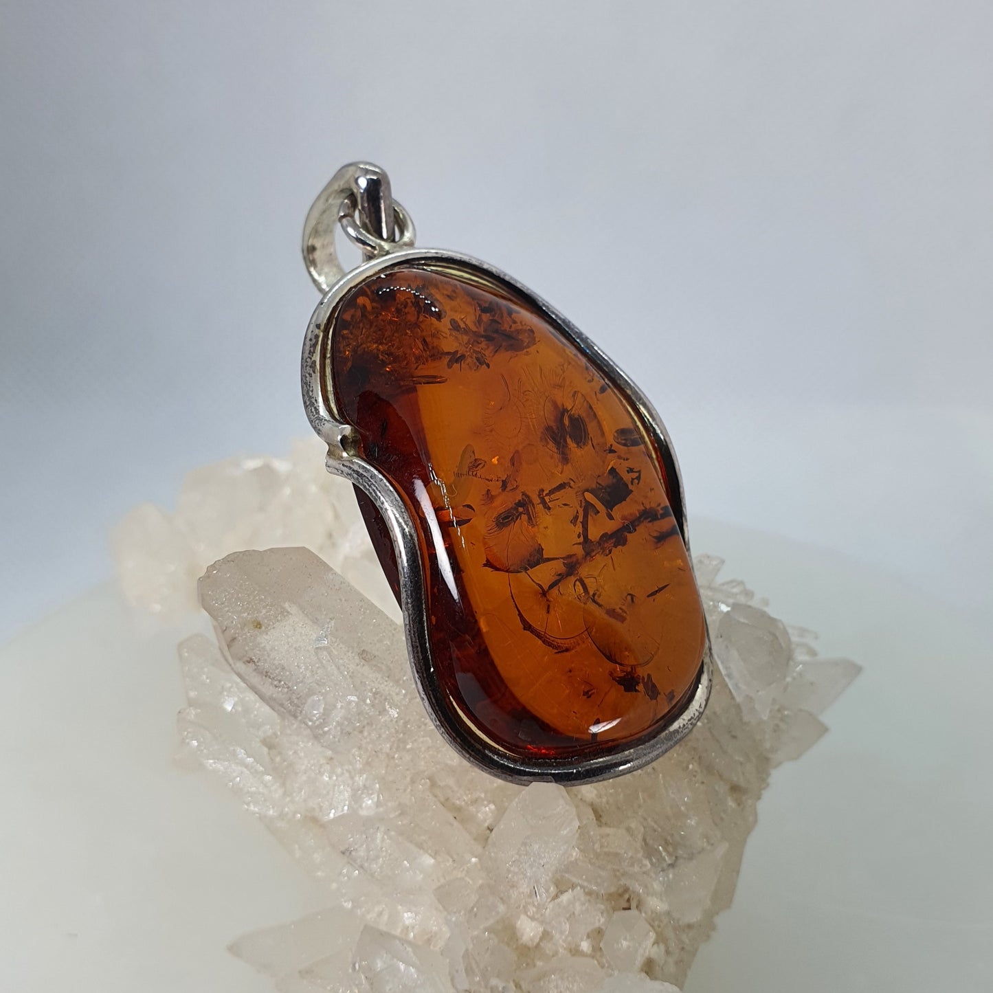Crystals - Amber Pendant - Sterling Silver