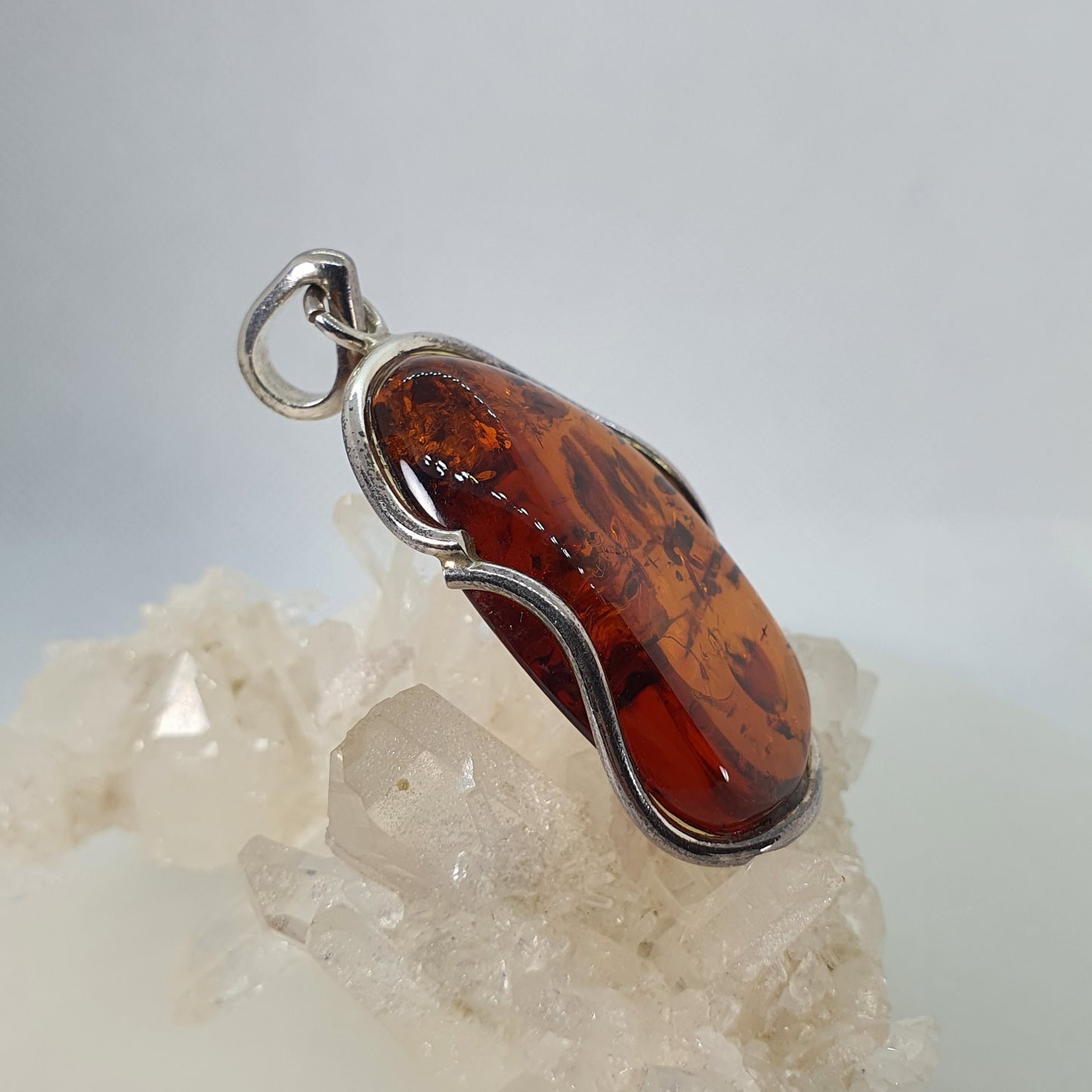 Crystals - Amber Pendant - Sterling Silver