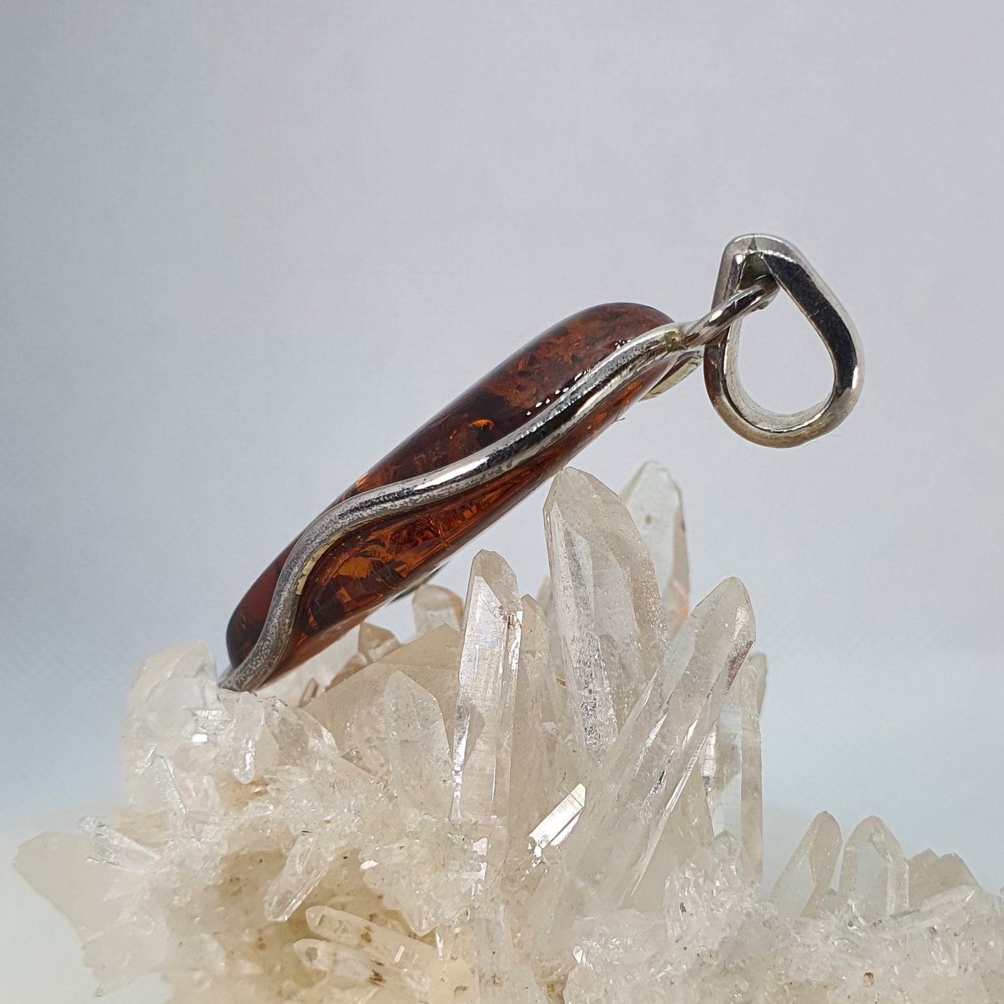 Crystals - Amber Pendant - Sterling Silver