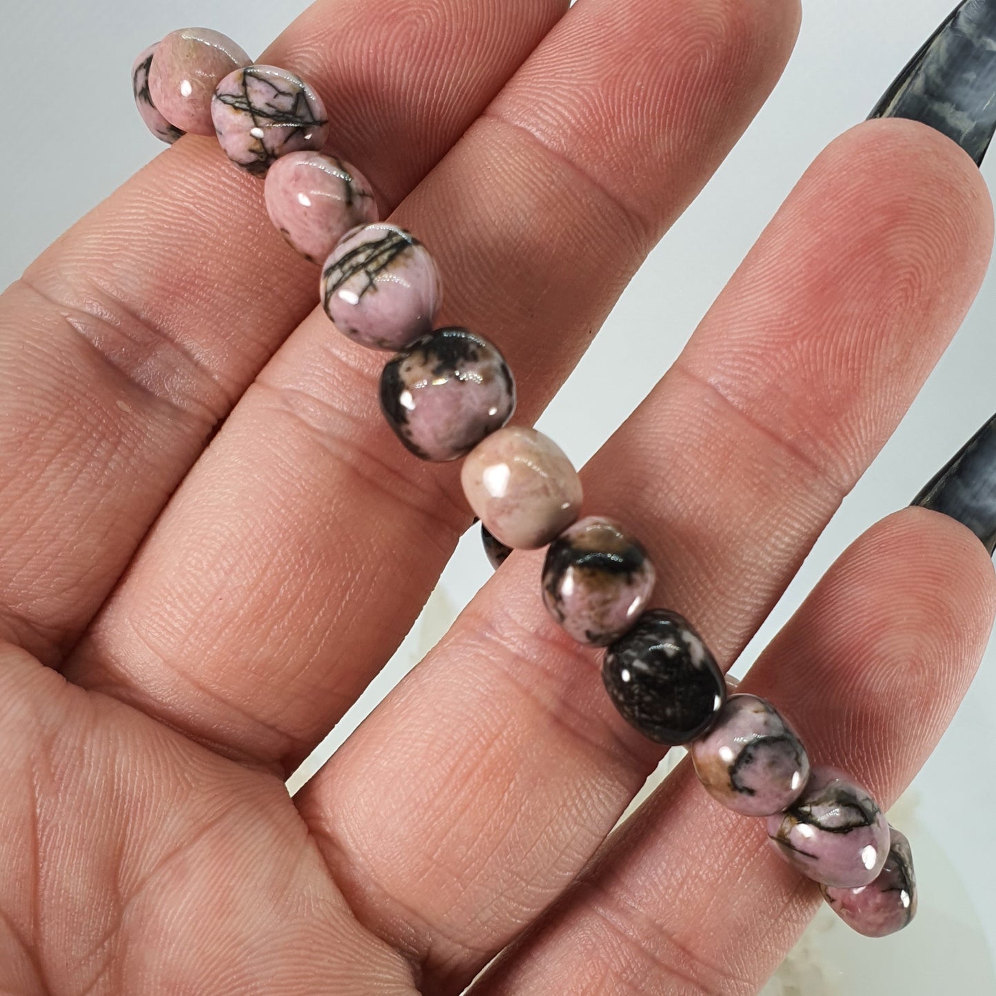 Crystals - Rhodonite Bracelet (Tumbled Stones)