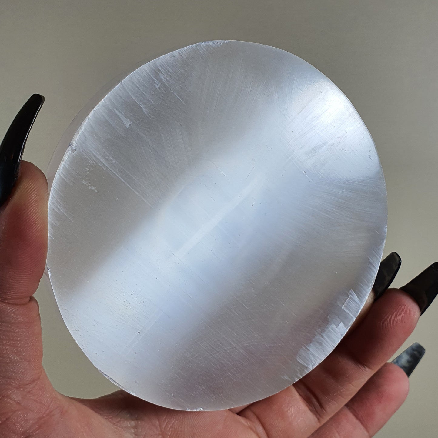 Crystals - Selenite Crystal Grid/Charging Plate with Pentagram and Symbols
