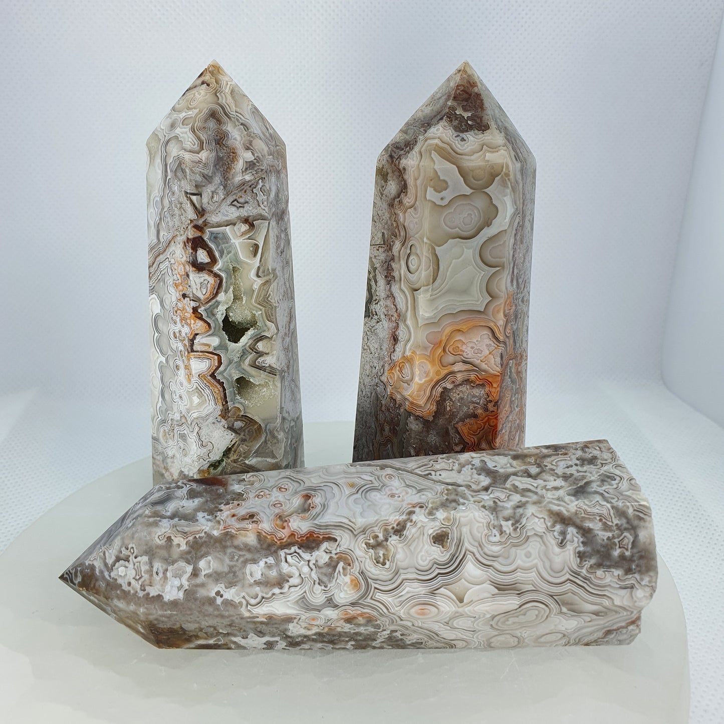 Crystals - Crazy Lace Agate (White) Generators/Points