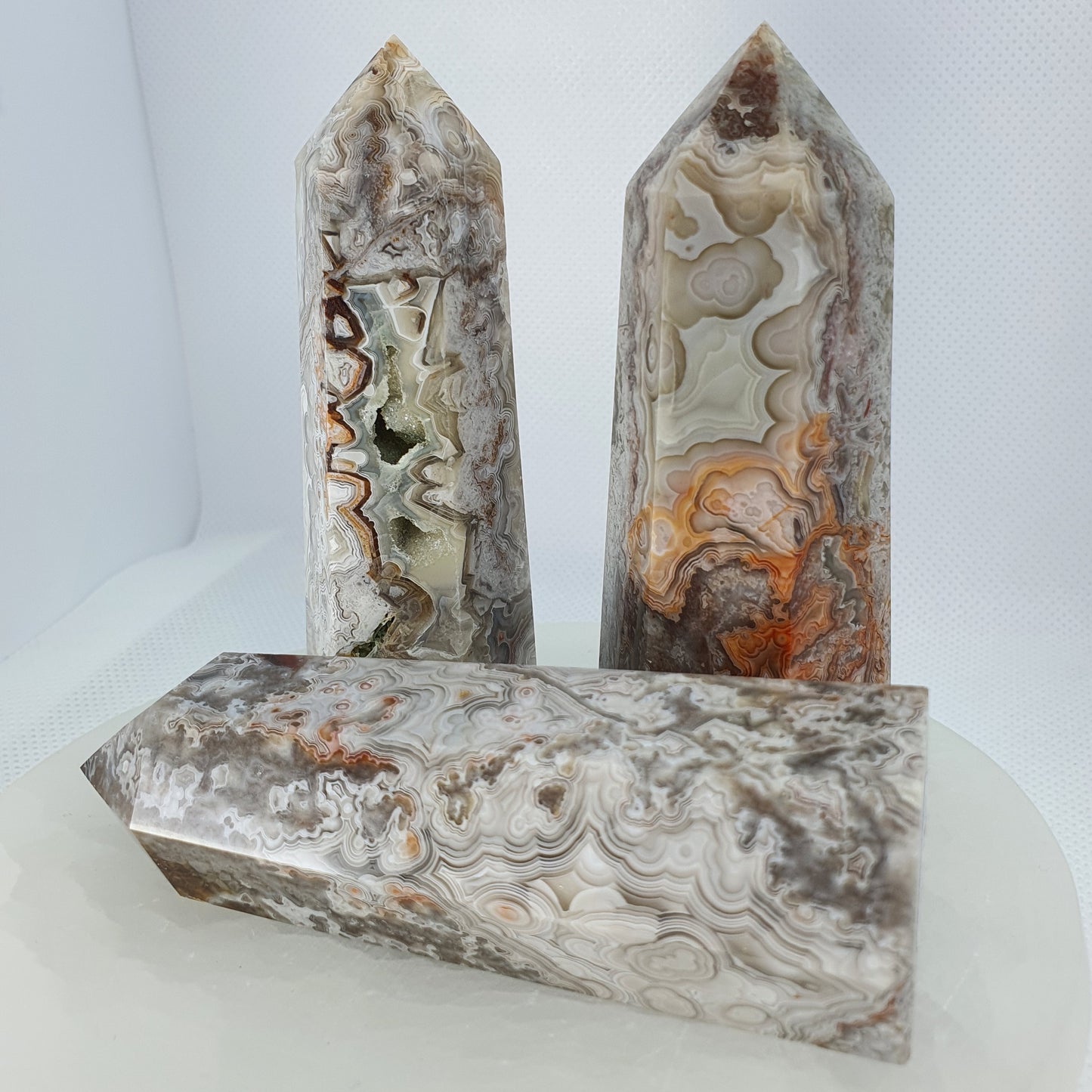 Crystals - Crazy Lace Agate (White) Generators/Points