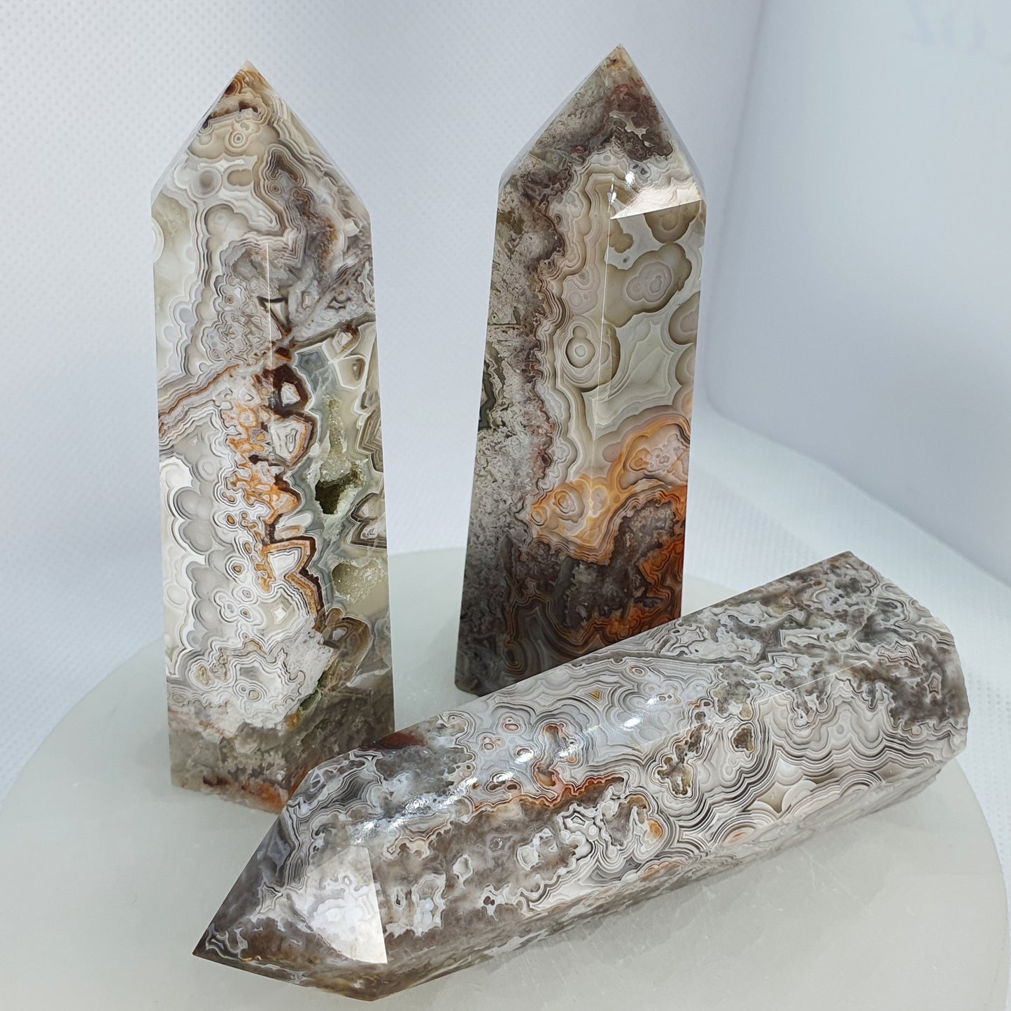 Crystals - Crazy Lace Agate (White) Generators/Points