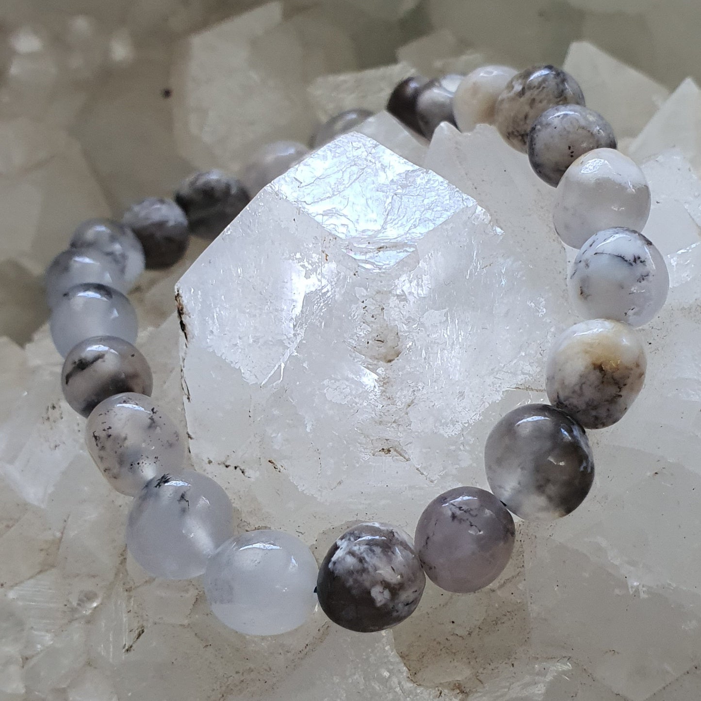 Crystals - Dendritic Opal (Merlinite) Bracelet