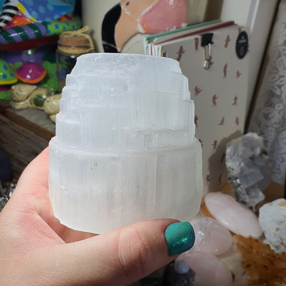 Crystals - Selenite Tea Candle Holder