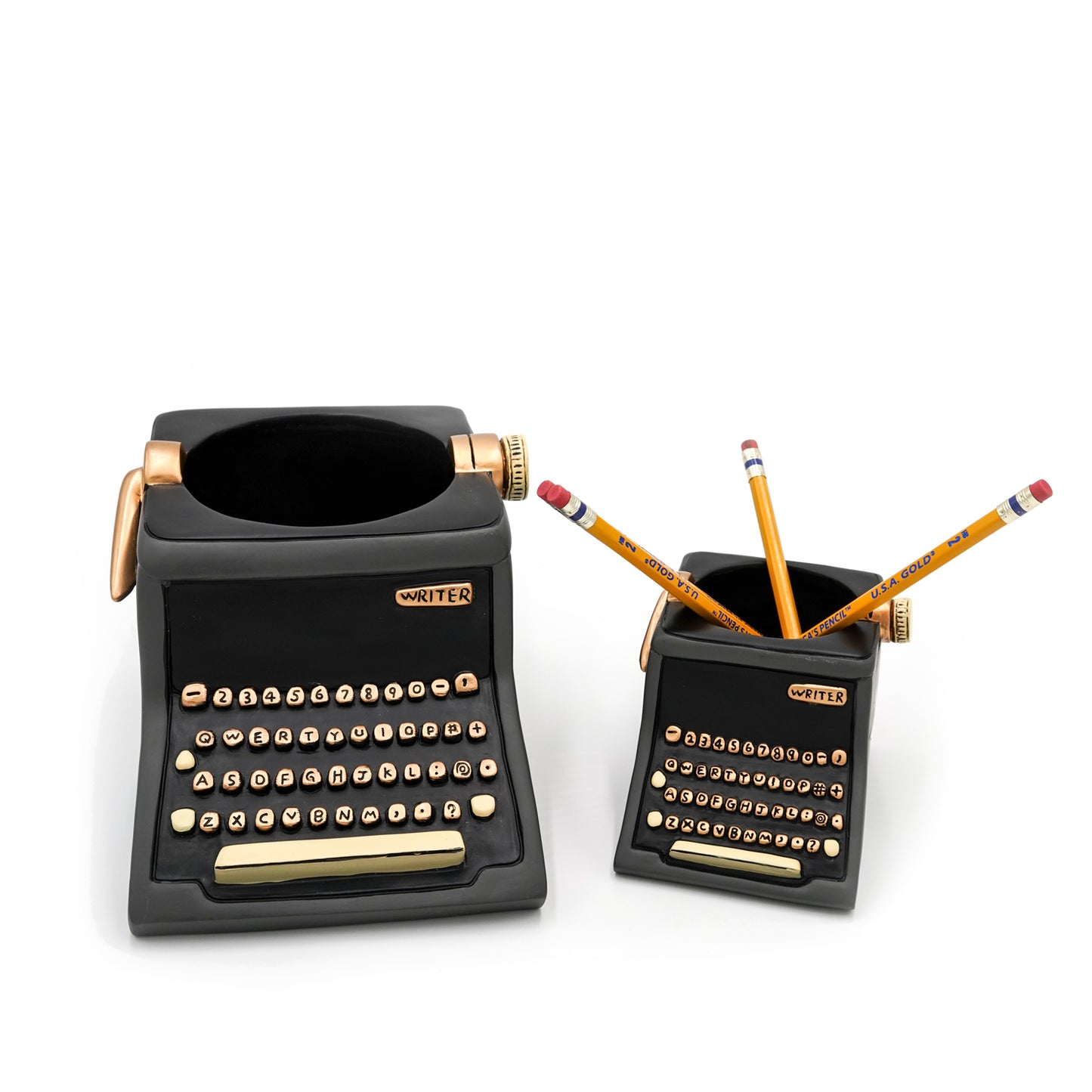 Allen Designs - BABY Typewriter BLACK & GOLD