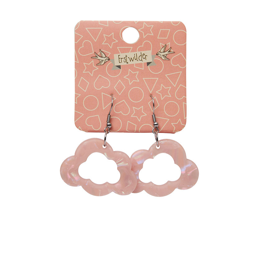 Erstwilder - Cloud Solid Glitter Resin Drop Earrings - Pink