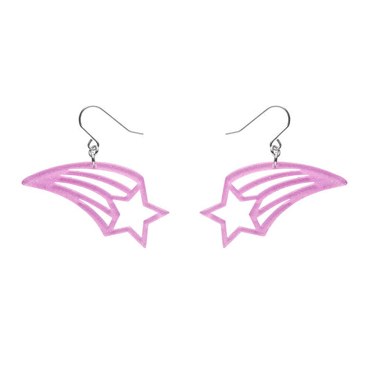 Erstwilder - Shooting Star Glitter Resin Drop Earrings - Lilac