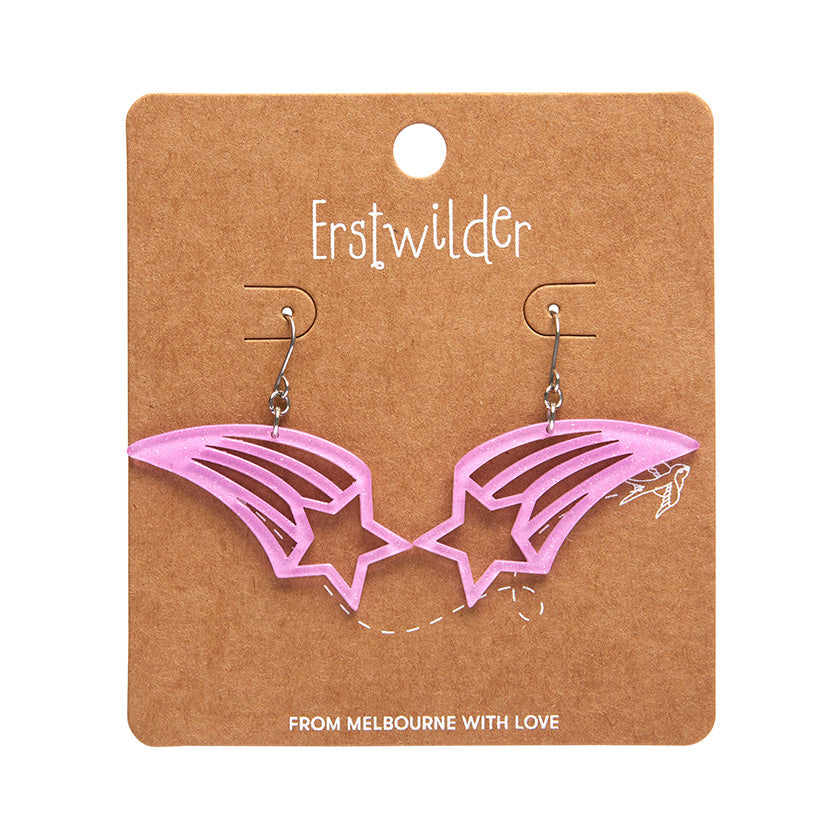 Erstwilder - Shooting Star Glitter Resin Drop Earrings - Lilac
