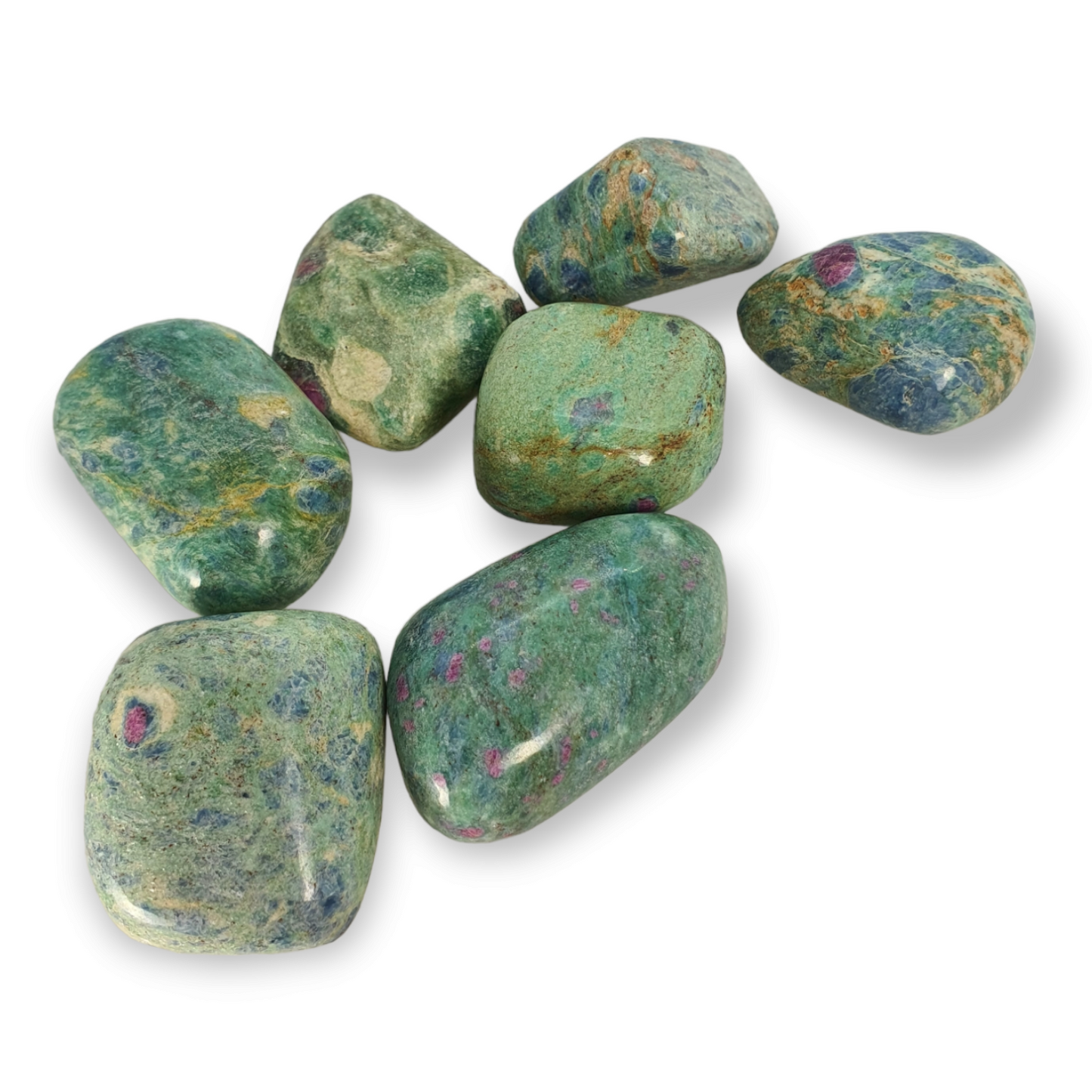 Crystals - Fuchsite & Ruby Tumbled Stones