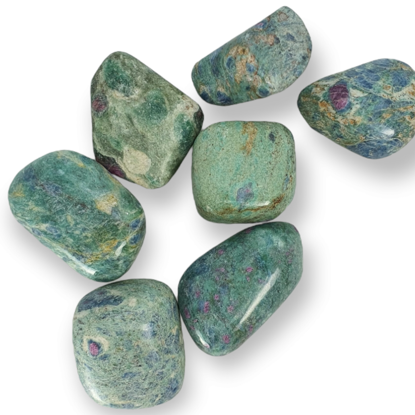 Crystals - Fuchsite & Ruby Tumbled Stones
