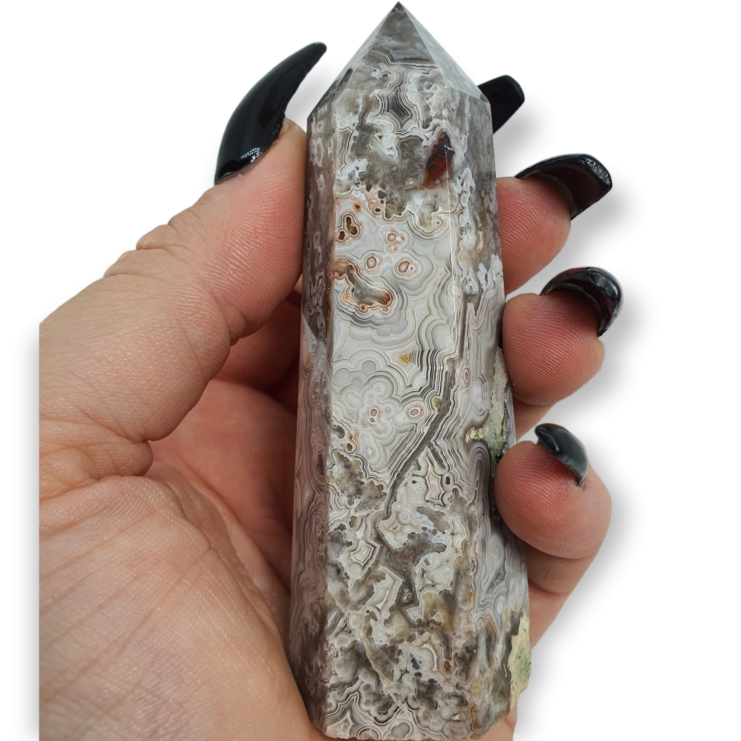 Crystals - Crazy Lace Agate (White) Generators/Points