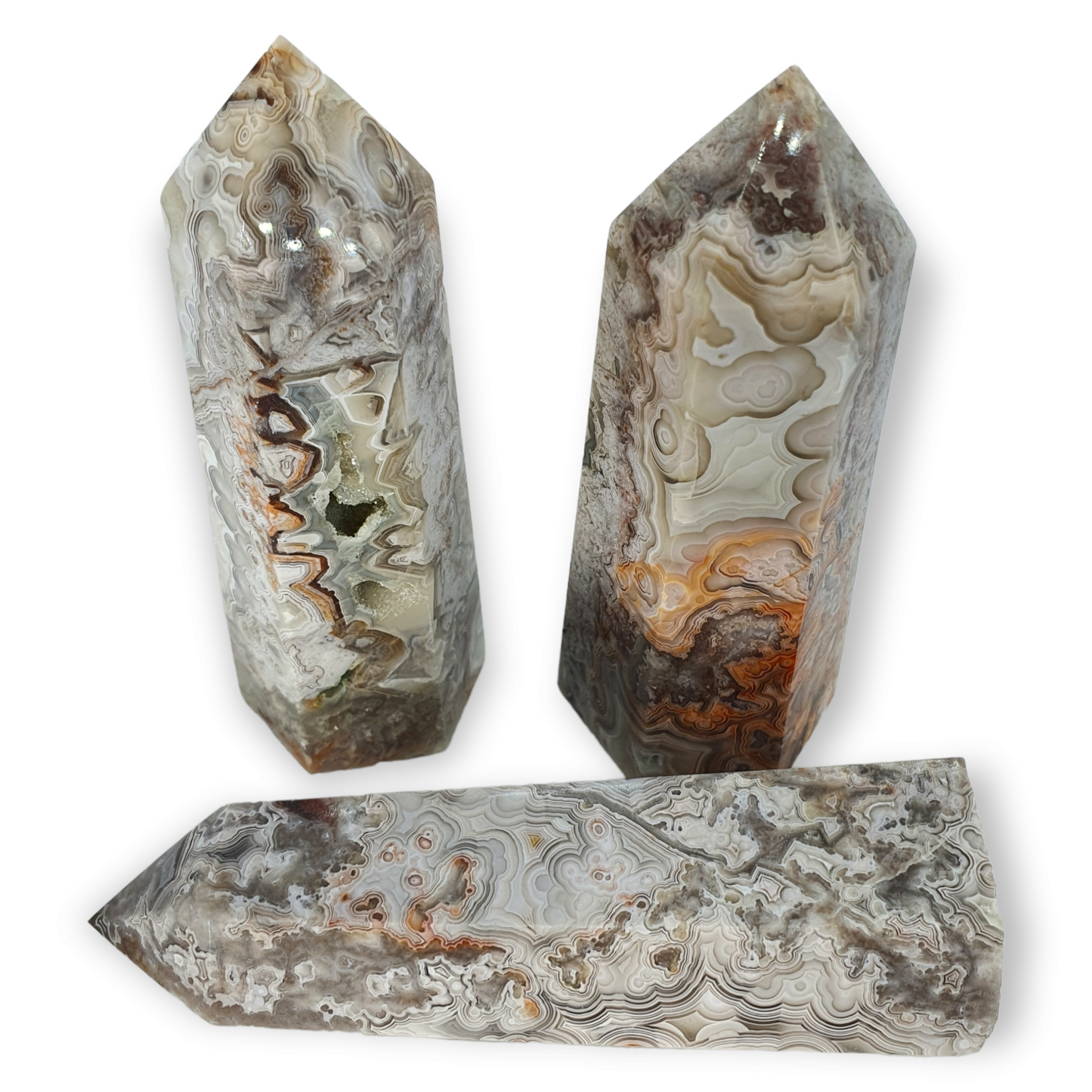 Crystals - Crazy Lace Agate (White) Generators/Points