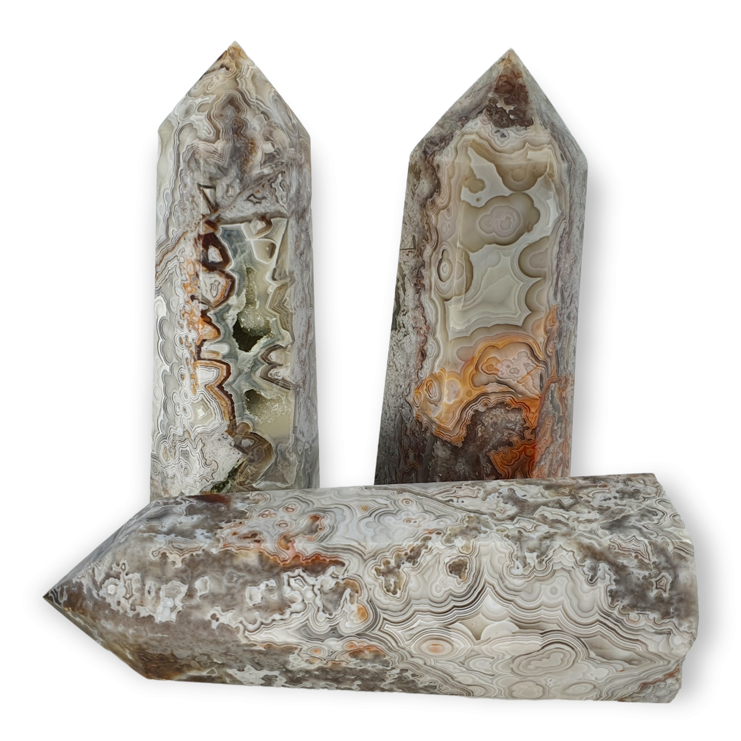 Crystals - Crazy Lace Agate (White) Generators/Points
