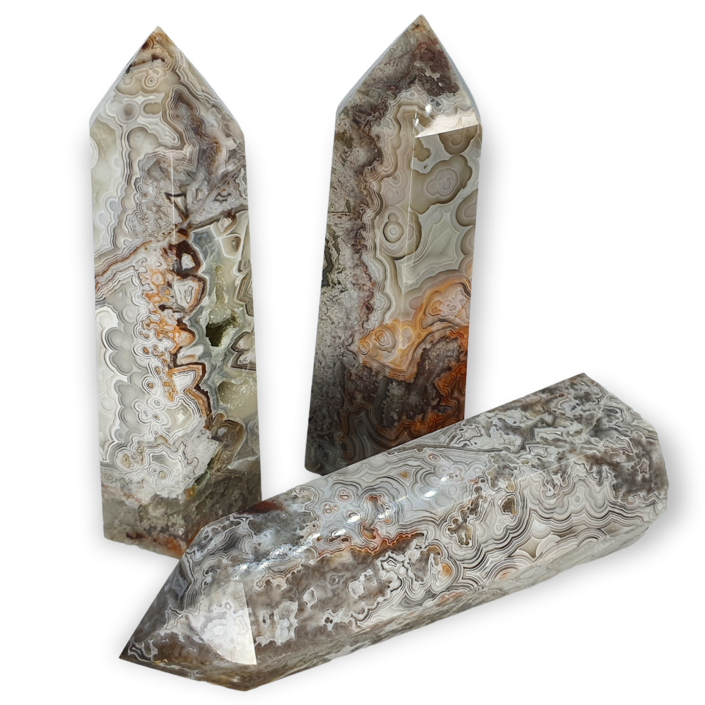 Crystals - Crazy Lace Agate (White) Generators/Points