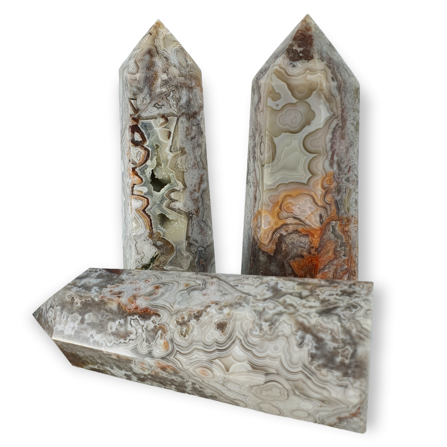 Crystals - Crazy Lace Agate (White) Generators/Points