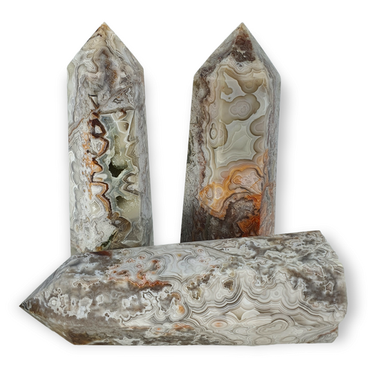 Crystals - Crazy Lace Agate (White) Generators/Points