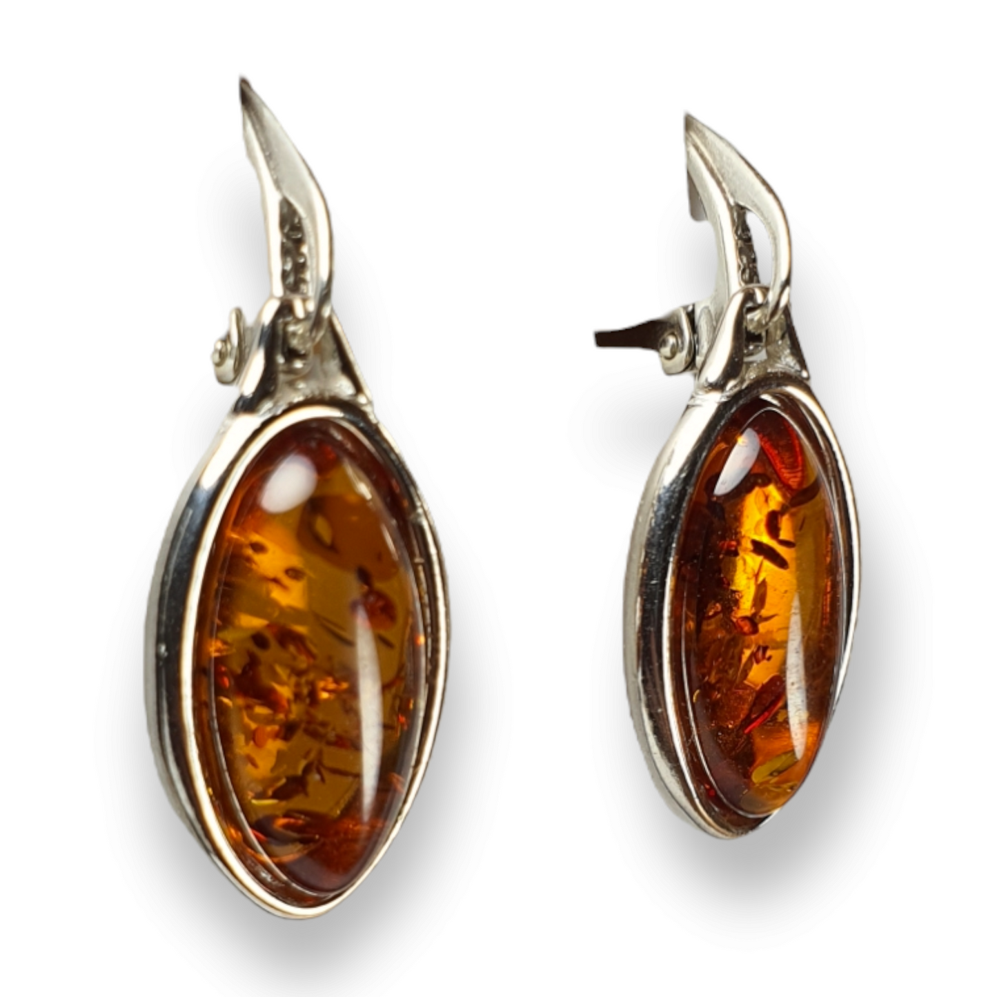 Crystals - Amber Earrings - Sterling Silver