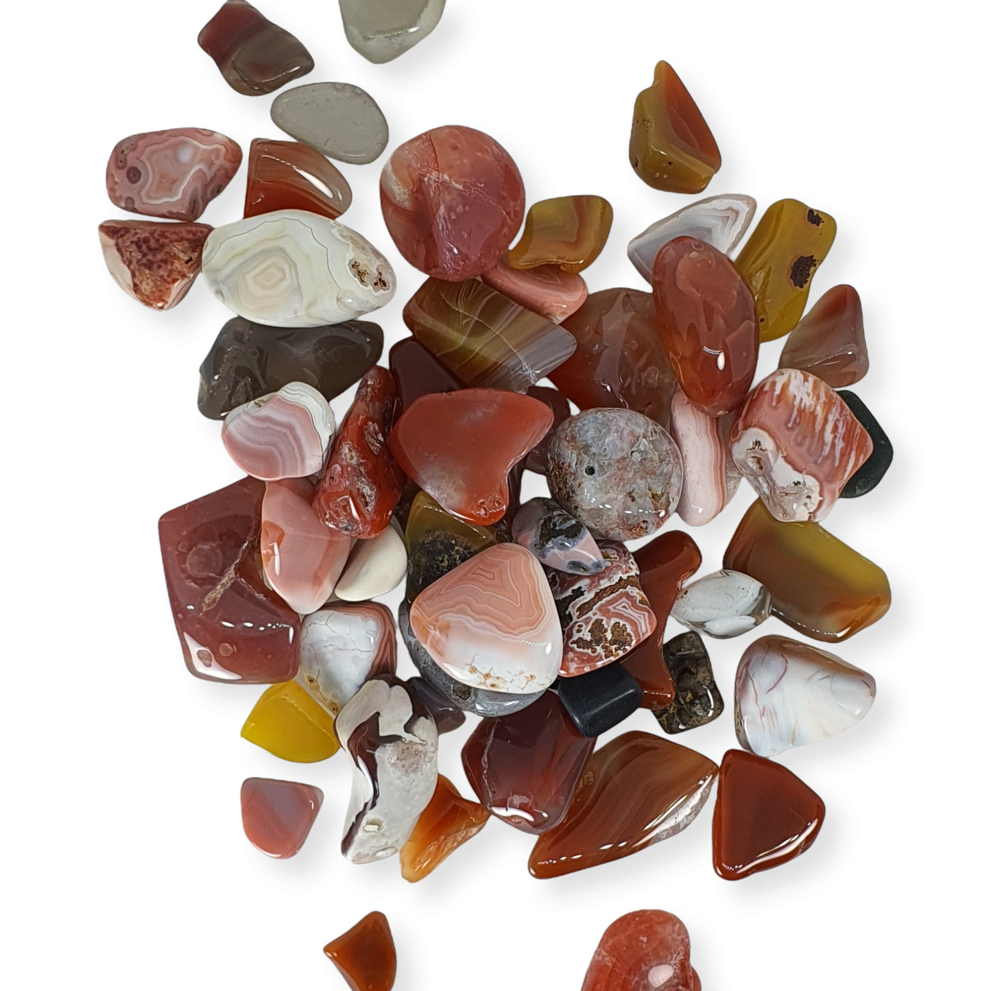 Crystals - Agate (Carnelian) Tumbled Stone (Extra Small Mix)