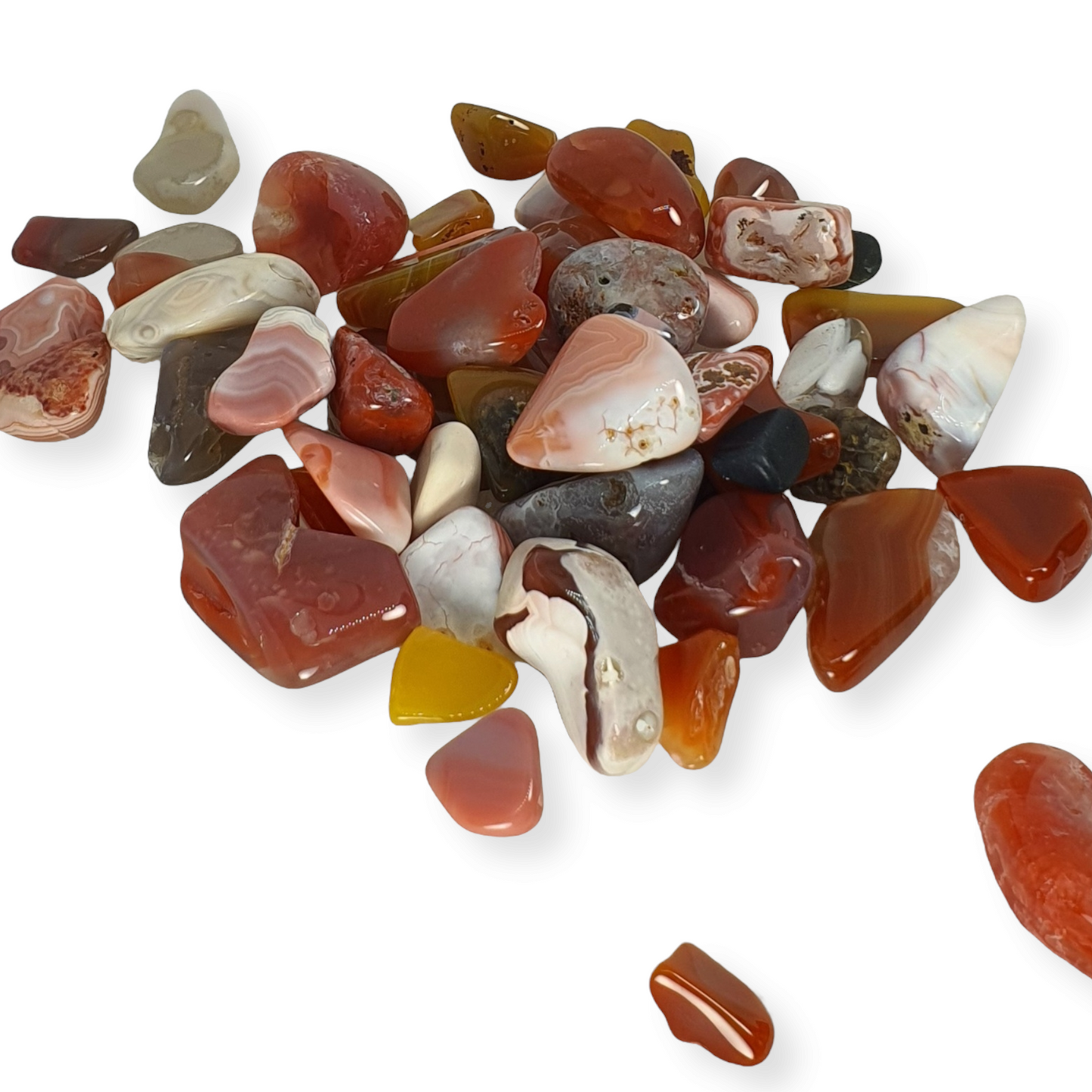 Crystals - Agate (Carnelian) Tumbled Stone (Extra Small Mix)