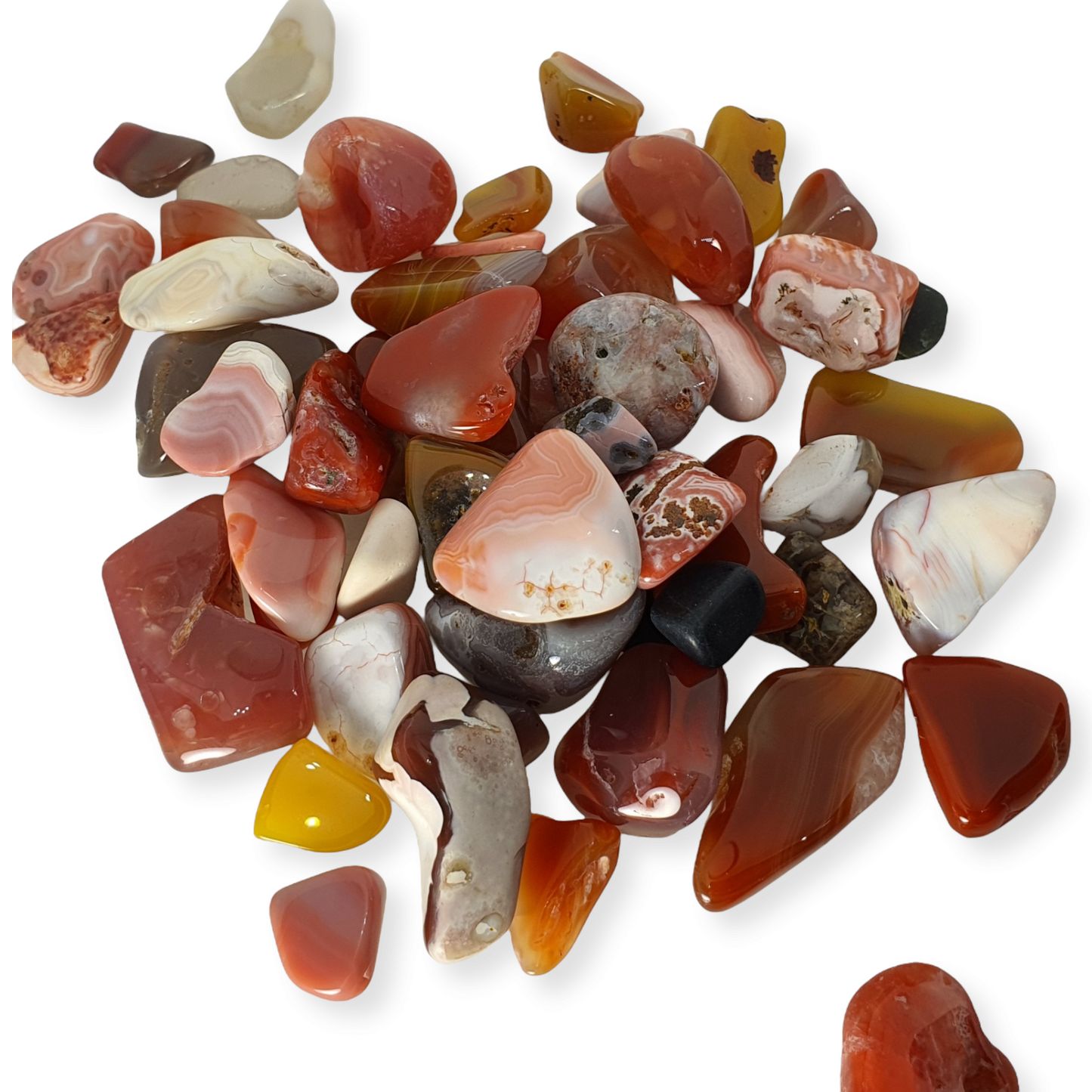 Crystals - Agate (Carnelian) Tumbled Stone (Extra Small Mix)
