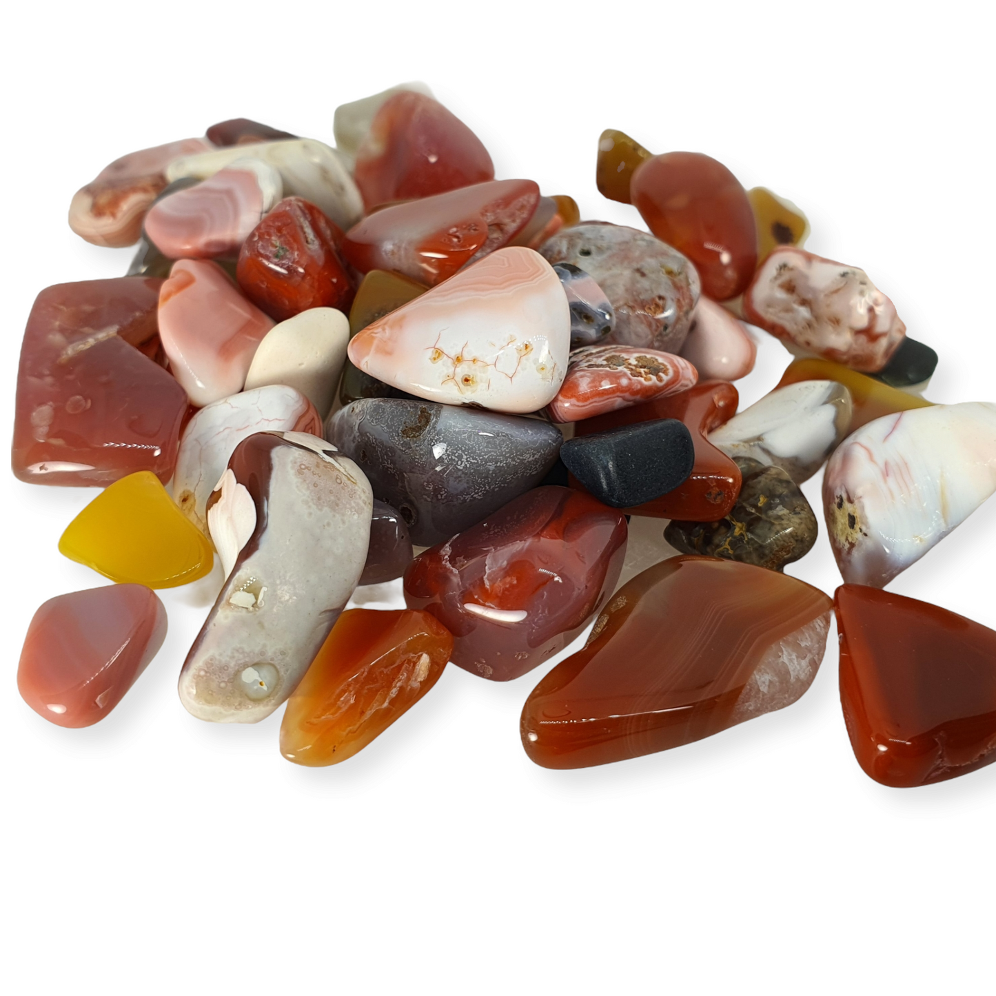 Crystals - Agate (Carnelian) Tumbled Stone (Extra Small Mix)