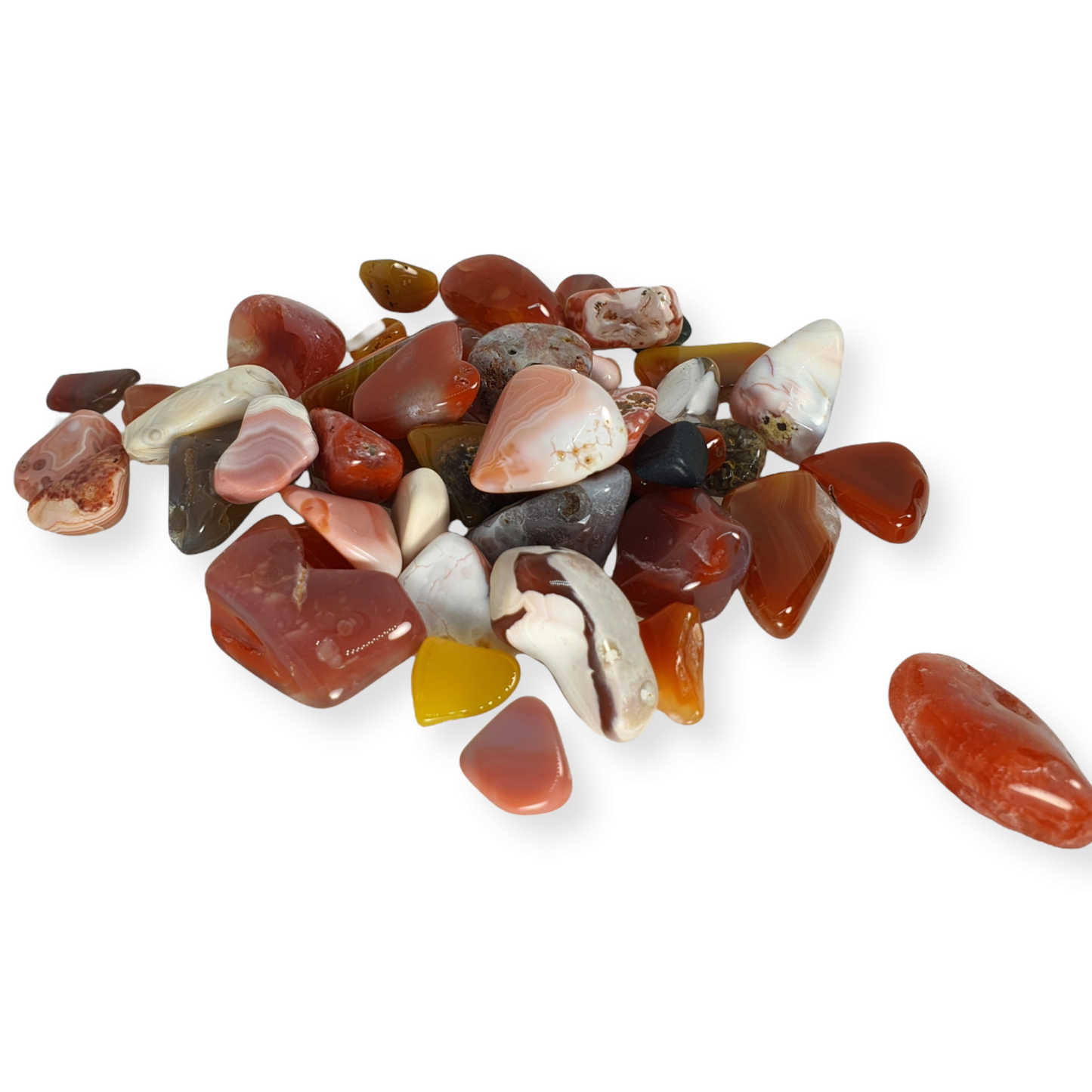 Crystals - Agate (Carnelian) Tumbled Stone (Extra Small Mix)