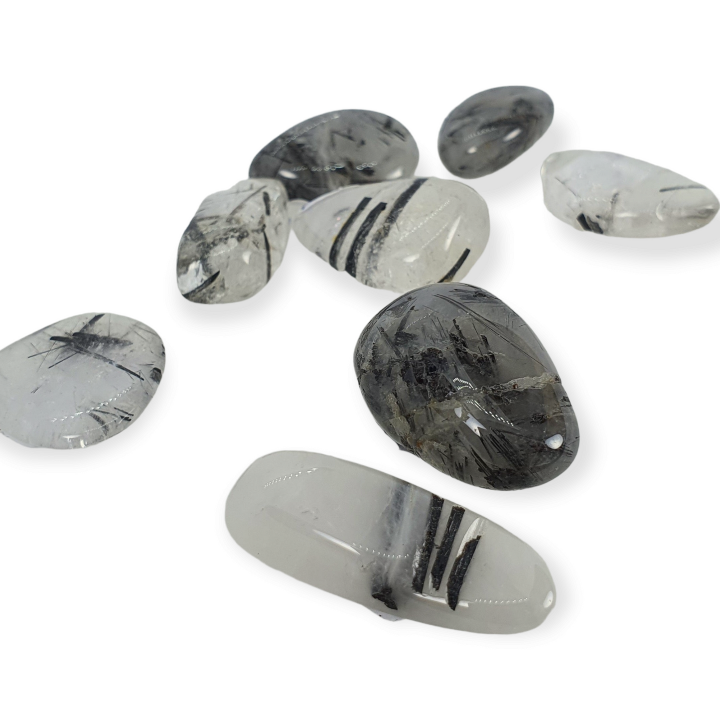 Crystals - Tourmalinated Quartz Tumbled Stone