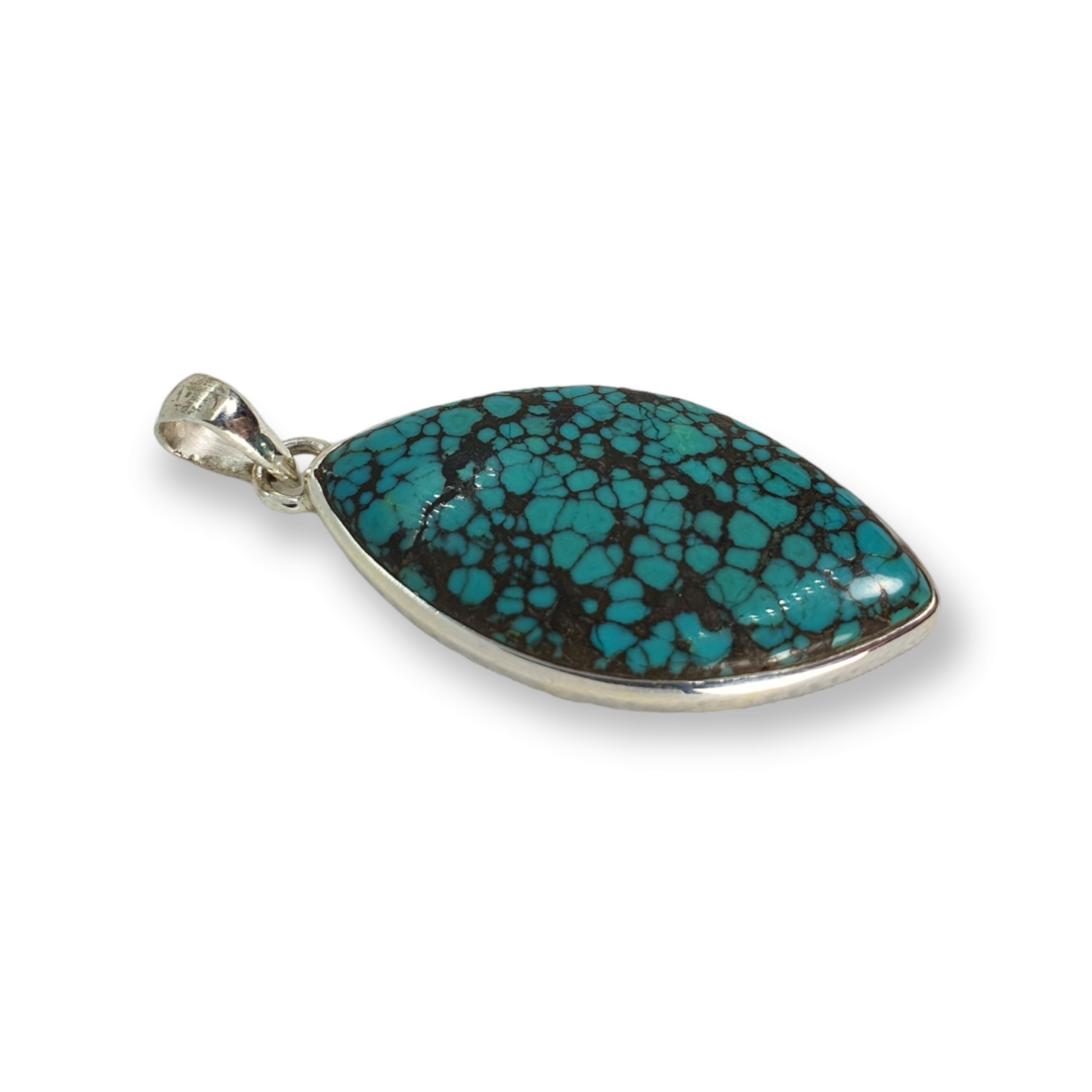 Crystals - Turquoise (Tibet) Cabochon Pendant - Sterling Silver