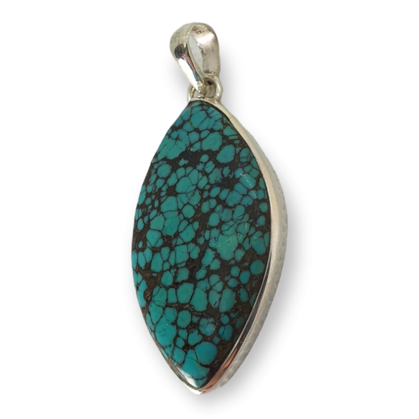 Crystals - Turquoise (Tibet) Cabochon Pendant - Sterling Silver