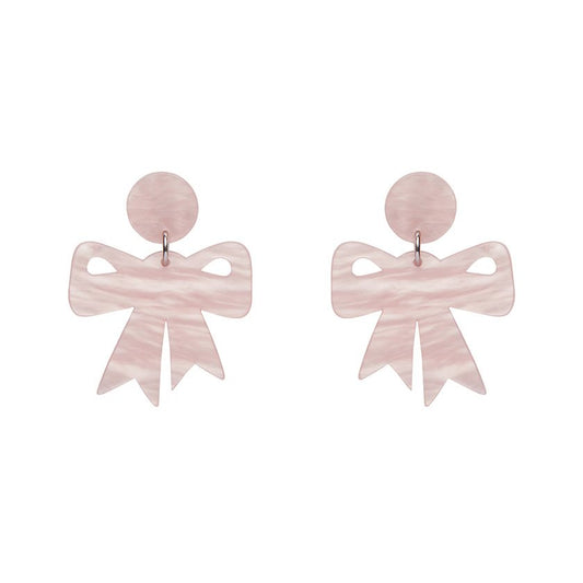 Erstwilder - Bow Ripple Resin Drop Earrings - Pink