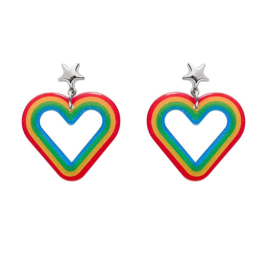 Erstwilder - Heart Rainbow Stud Drop Earrings
