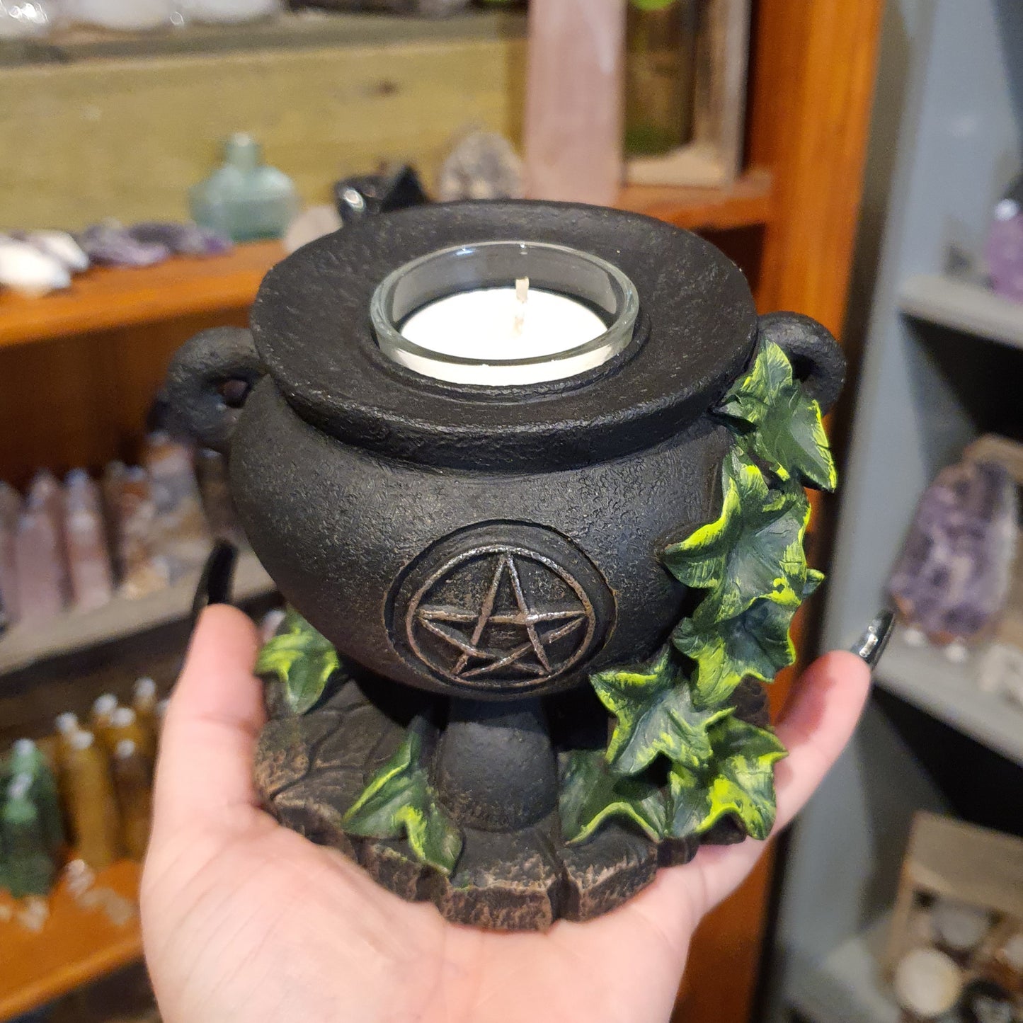 Cauldron Tea Light Candle Holder