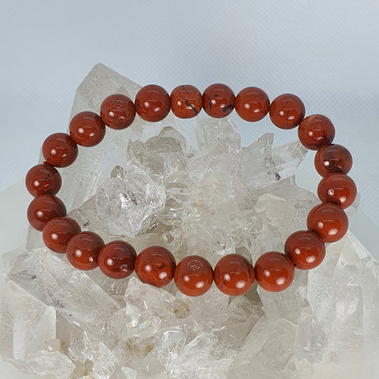 Crystals - Jasper (Red - Round Bead) Bracelet