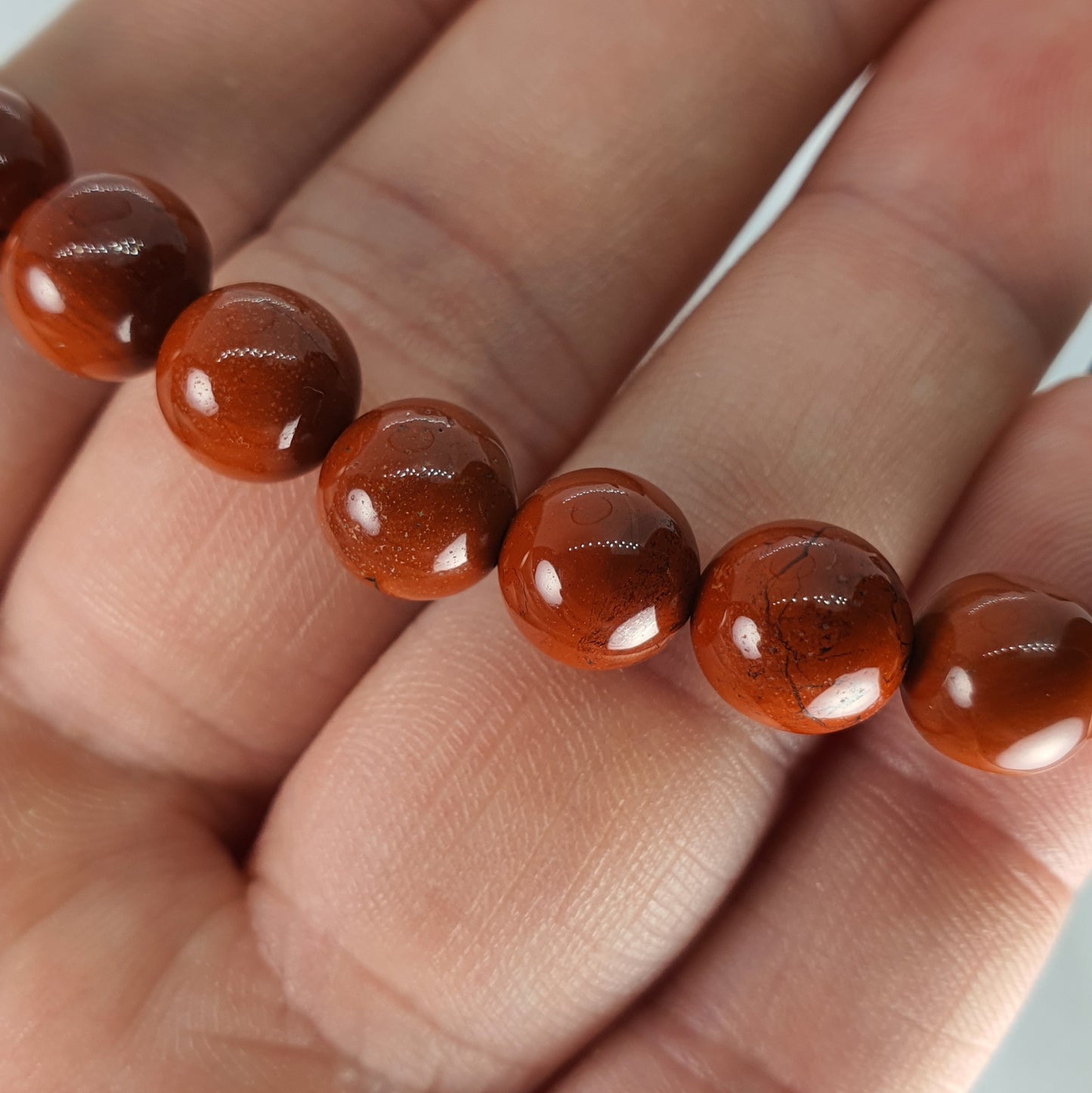 Crystals - Jasper (Red - Round Bead) Bracelet