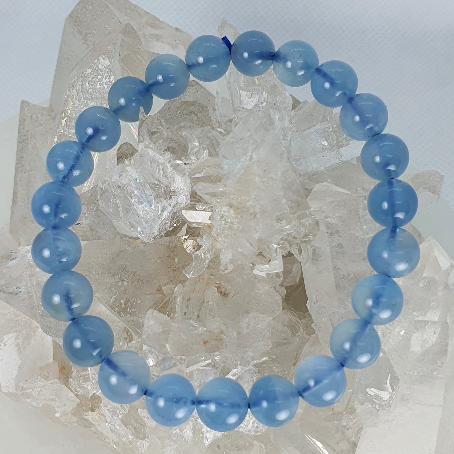 Crystals - Aquamarine Bracelet (Round Bead)