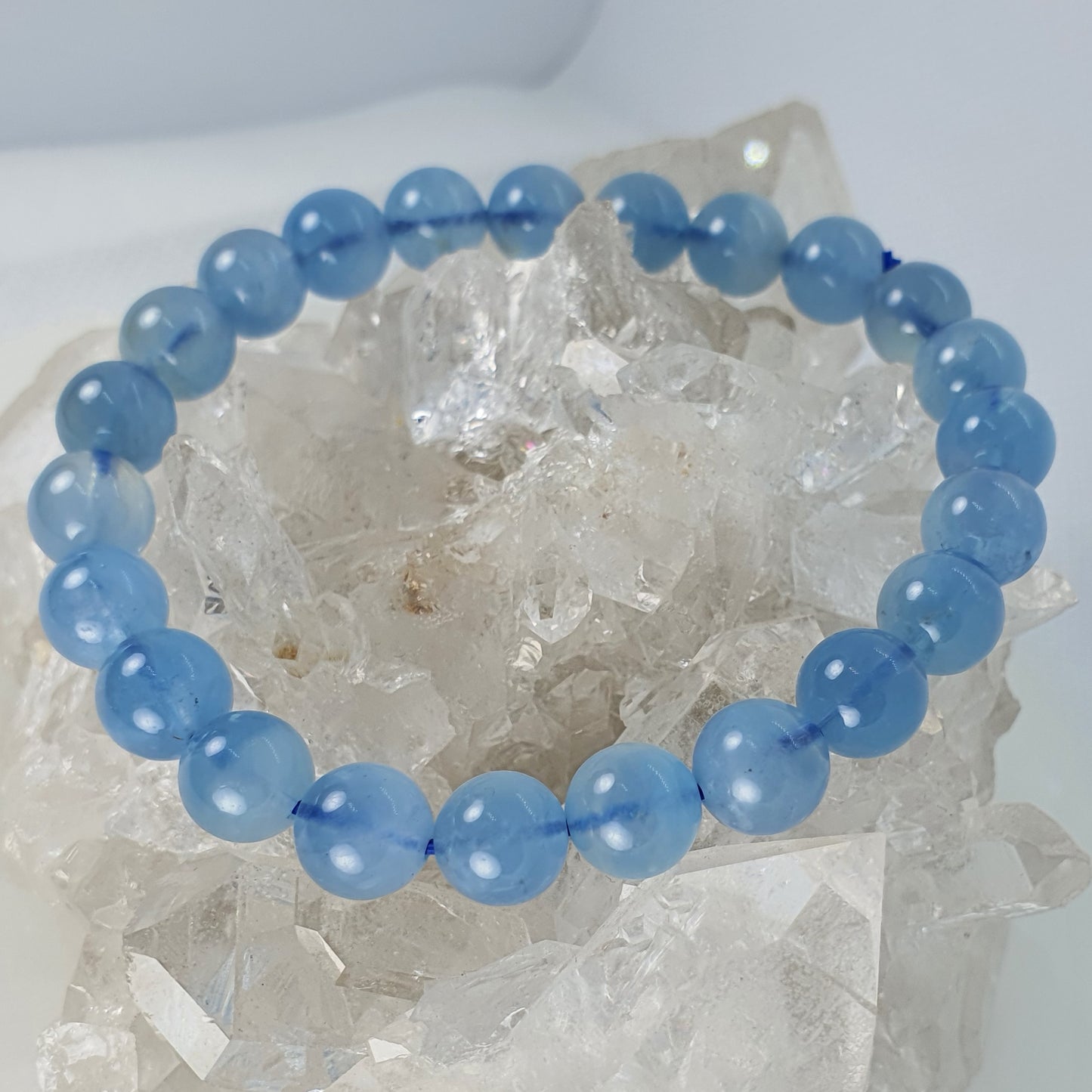 Crystals - Aquamarine Bracelet (Round Bead)