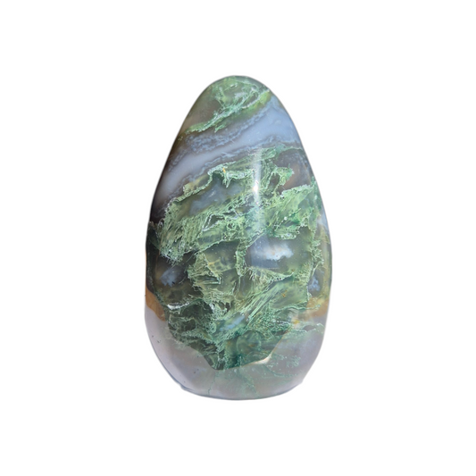 Crystals - Green Moss Agate Polished Egg