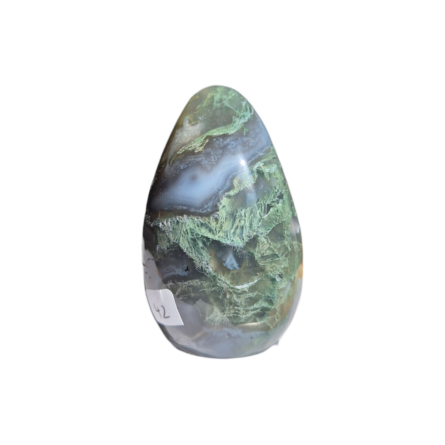 Crystals - Green Moss Agate Polished Egg