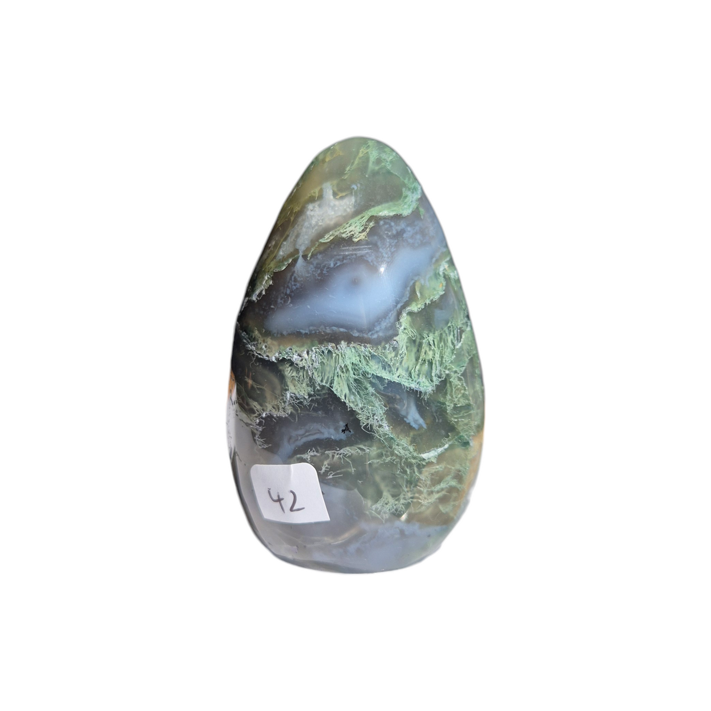 Crystals - Green Moss Agate Polished Egg