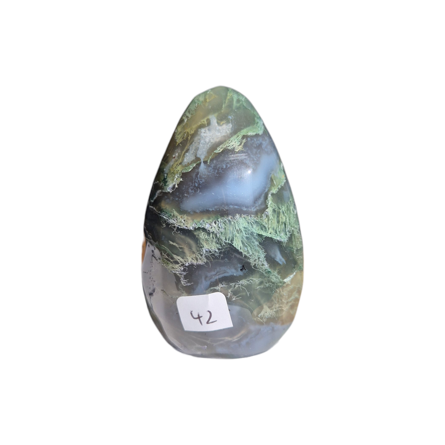 Crystals - Green Moss Agate Polished Egg