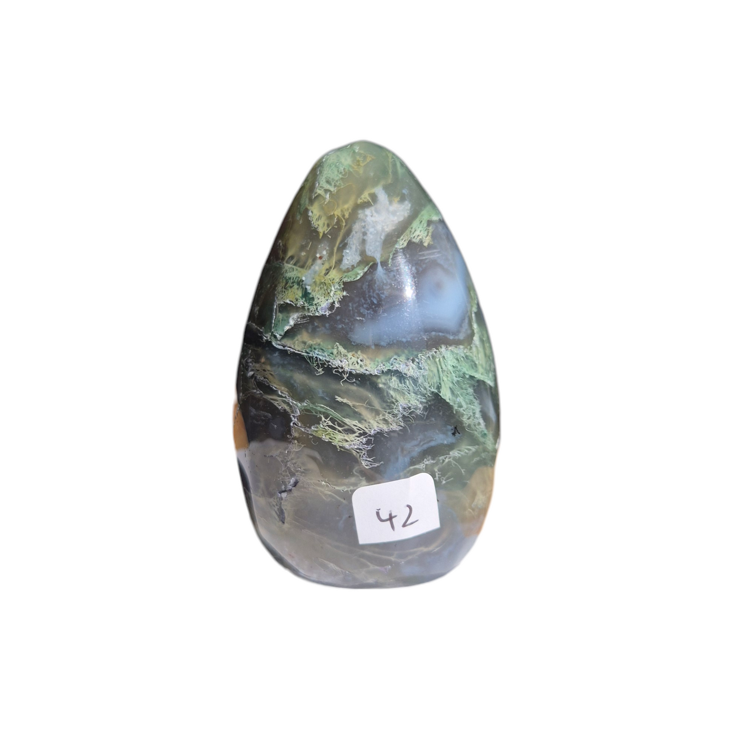 Crystals - Green Moss Agate Polished Egg