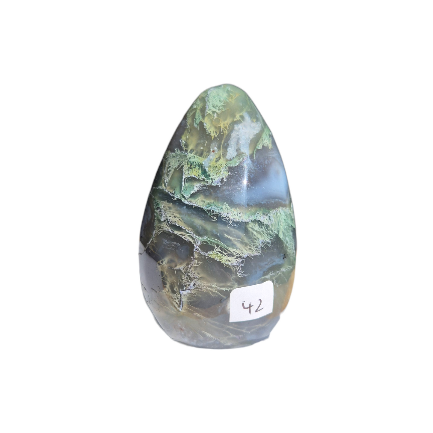 Crystals - Green Moss Agate Polished Egg
