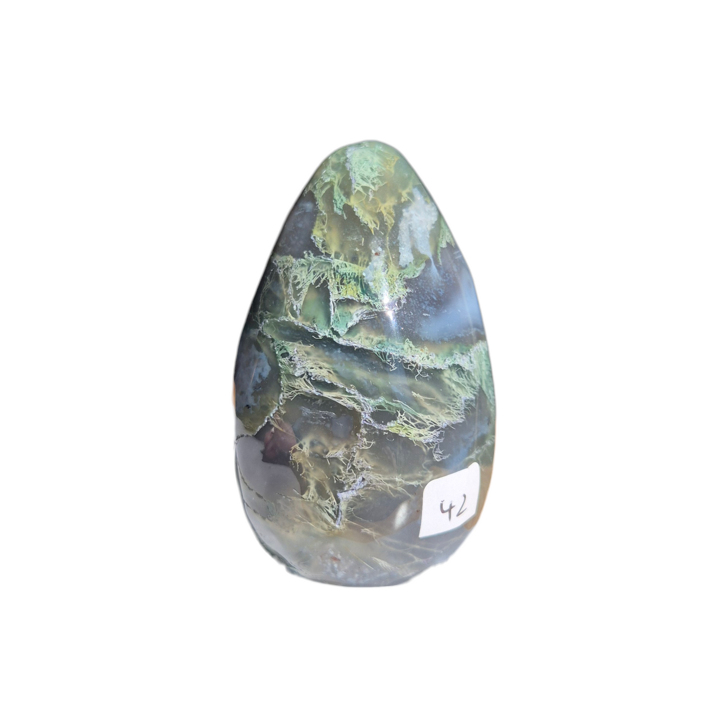Crystals - Green Moss Agate Polished Egg